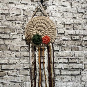NWOT: HANDMADE Boho Wall Hanging w/ roses